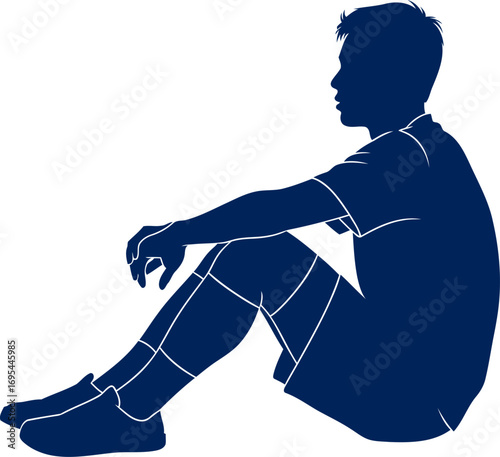 youthful athletes silhouette contemplation, resilience, and the journeys pause, isolated on transparent background