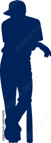 baseball player silhouette awaiting the pitch, focused intensity, and quiet determination, isolated on transparent background