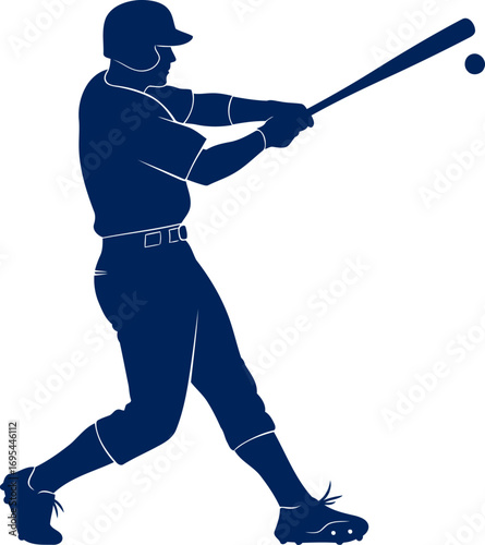 baseball batter silhouette a classic moment of power, precision, and the pure thrill of the swing, isolated on transparent background