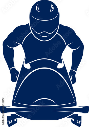 bobsleigh racer a powerful silhouette of controlled speed, precision, and impending victory, isolated on transparent background