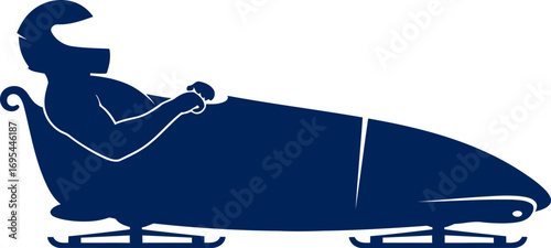 bobsledder silhouette speed, precision, and the thrill of ice, isolated on transparent background