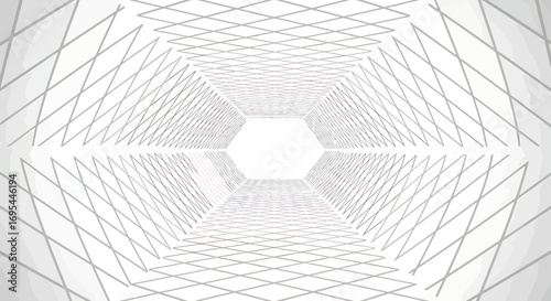 Abstract Geometric Tunnel Perspective Design with Diamond Patterns