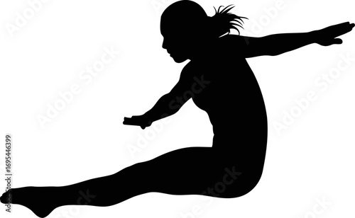 diving silhouette graceful plunge, anticipation, and the conquest of gravity, isolated on transparent background