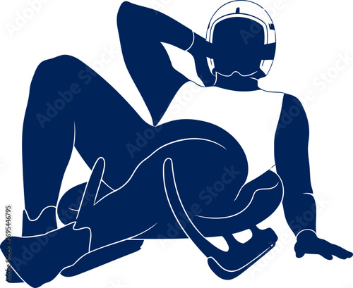 luge athlete silhouette speed, ice, and the thrill of a controlled descent, isolated on transparent background