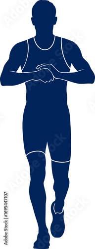 runners silhouette embracing the journey, perseverance and determination in motion, isolated on transparent background