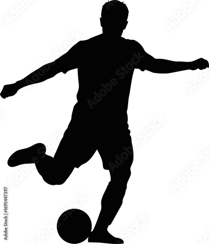 soccer silhouette the dynamic dribbling masterclass, effortless skill and unstoppable passion, isolated on transparent background