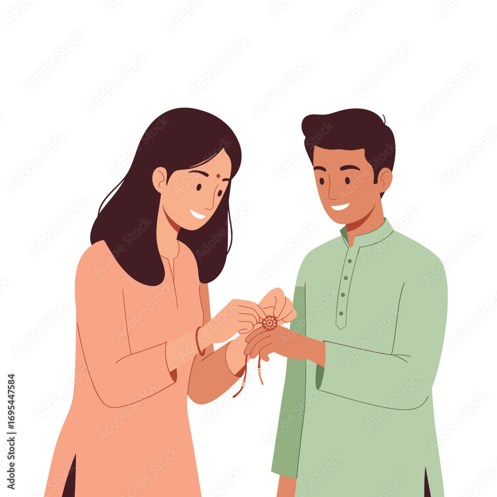 Obraz premium Rakhi Festival - Tying the Rakhi