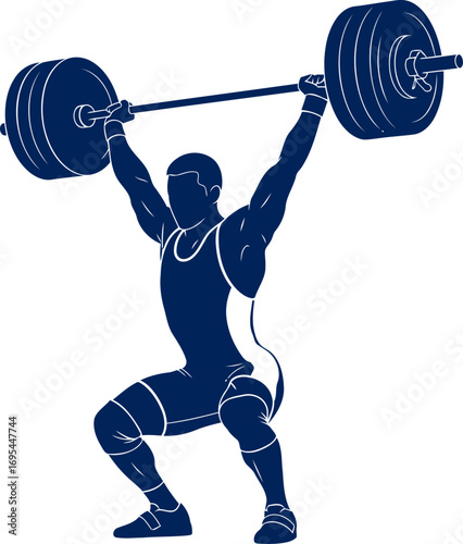 weightlifters silhouette strength, power, and the pinnacle of effort, isolated on transparent background