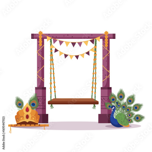 Krishna's Swing and Sacred Celebration