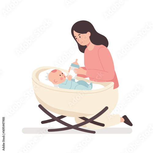 Nurturing Care: Mother Feeding Baby with Bottle