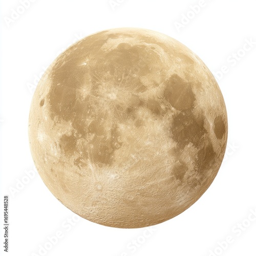 Full pale yellow-beige moon