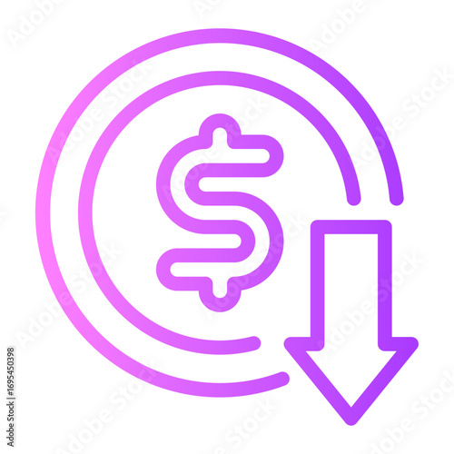cost saving gradient icon