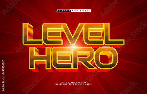 level hero editable text effect