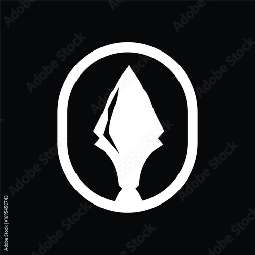 Spear Logo Old Vintage Rustic Simple Design Business Brand Spear Arrow