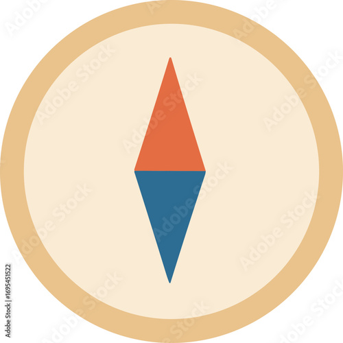 Flat Design Detailed Compass Rose Navigation Tool Direction Instrument Illustration