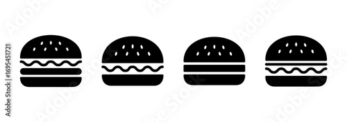 Burger icon vector. burger sign and symbol. hamburger