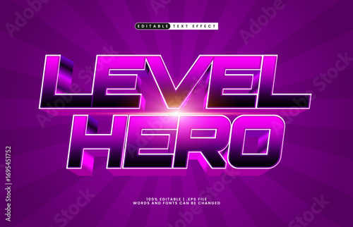 level hero editable text effect