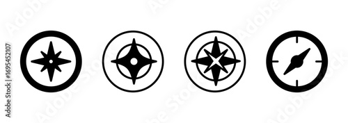 Compass icon vector. arrow compass icon sign and symbol