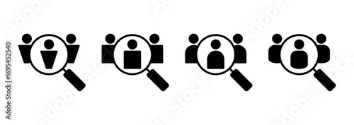 Hiring icon vector. Search job vacancy sign and symbol. Human resources concept. Recruitment