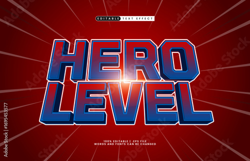 hero level editable text effect