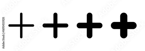 Plus icon vector. Add plus sign and symbol