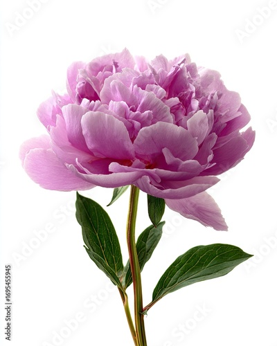 Single pink peony, detailed close-up