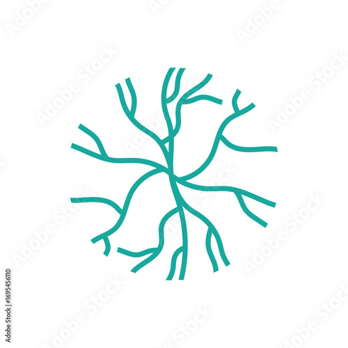 Neuron Logo Design Health Illustration DNA Molecule Nerve Cell Abstract Simple Illustration