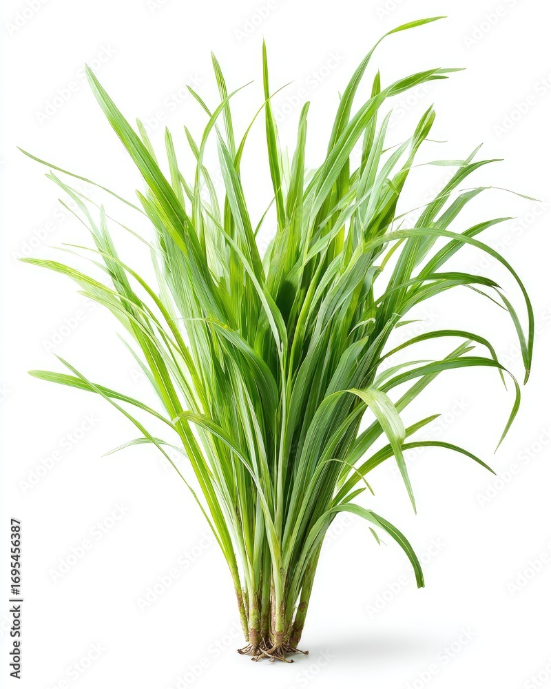 Fototapeta premium Fresh green grass tuft isolated