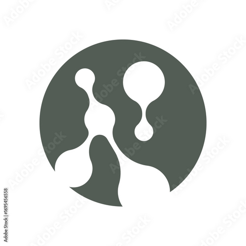 Neuron Logo Design Health Illustration DNA Molecule Nerve Cell Abstract Simple Illustration