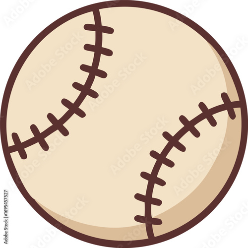 Isolated baseball ball icon set against a plain white background, representing baseball.