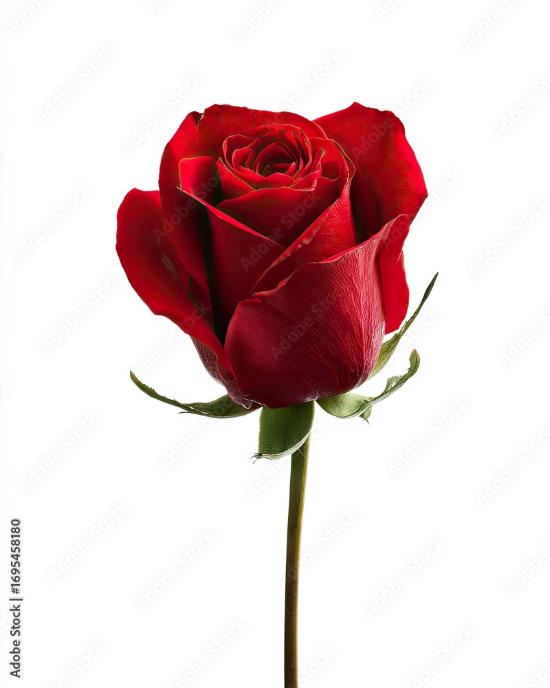 Naklejka premium Single red rose, close-up (1)