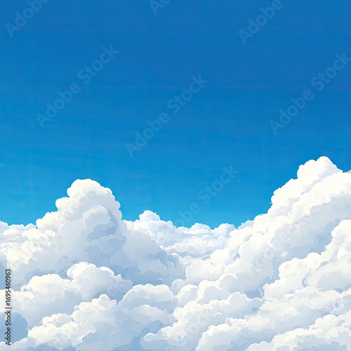 Cloudscape, bright blue sky