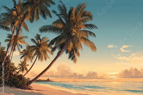 Wallpaper Mural Tropical beach sunrise Torontodigital.ca