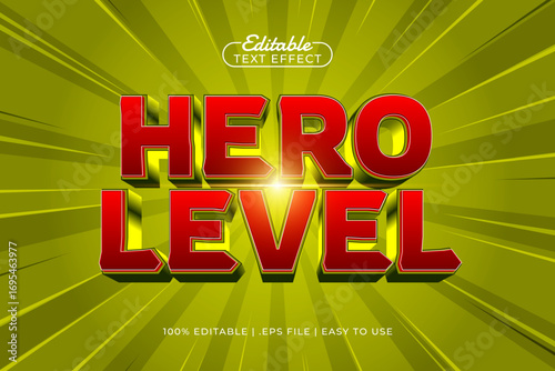 hero  level editable text effect