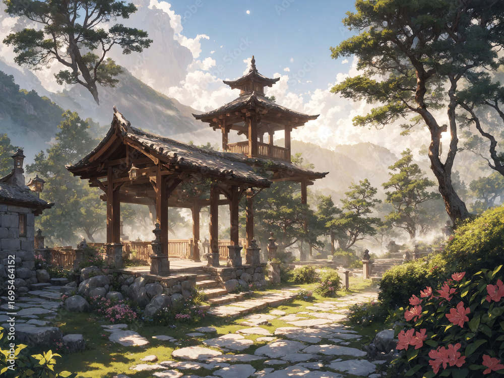 Fototapeta premium japanese temple in the park