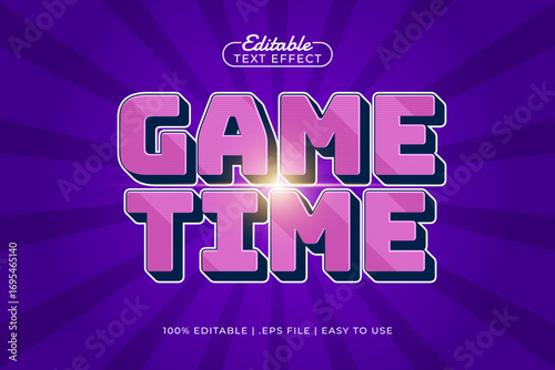 game time editable text effect