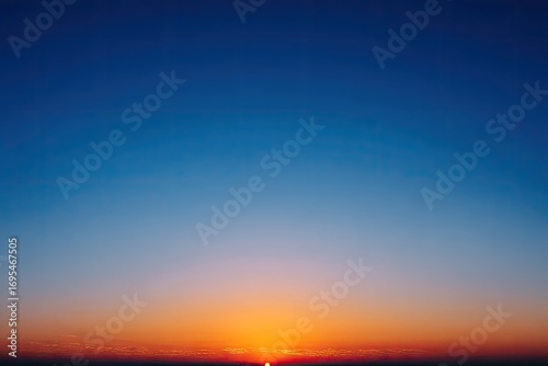 Sunrise/sunset, vibrant colors, clear sky