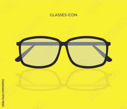 A sleek, modern pair of glasses with a black frame and translucent lenses, reflecting a clean and sophisticated style.