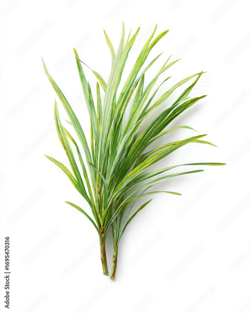 Fototapeta premium Two sprigs of variegated, vibrant green foliage