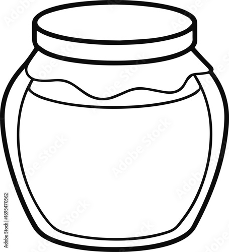 honey jar outline vector and illustration line art