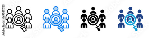 Recruitment icon set multiple style collection