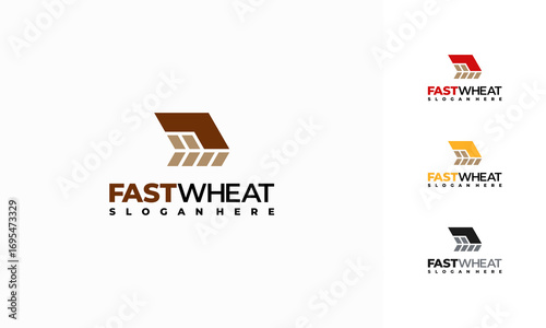 Fast Wheat Logo designs concept vector, Wheat Food nutrition logo template