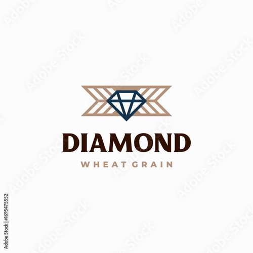 Wheat Grain Diamond logo designs concept vector, Agriculture wheat Logo Template vector icon