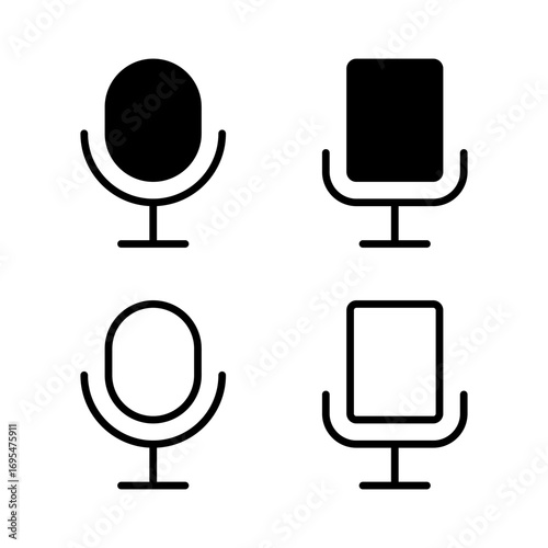Microphone icon vector illustration. karaoke sign and symbol