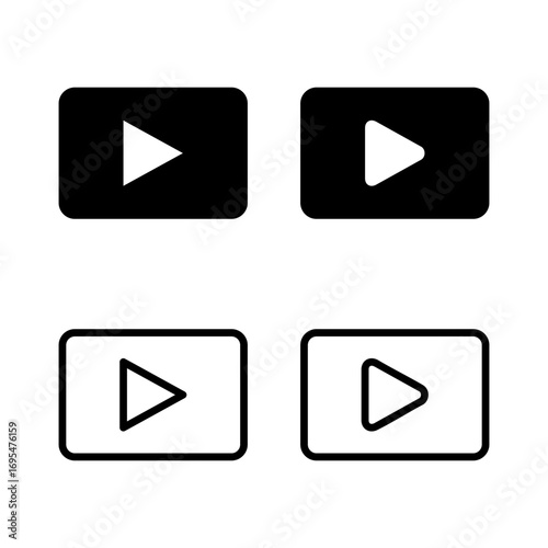 Play Icon vector illustration. Play button sign and symbol