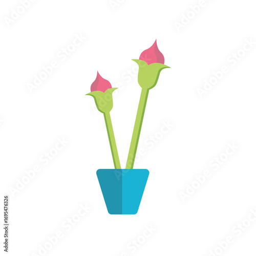 Decorative house plants with pot isolated. interior plant vector, flat icon design Cartoon potted green plants flowers
