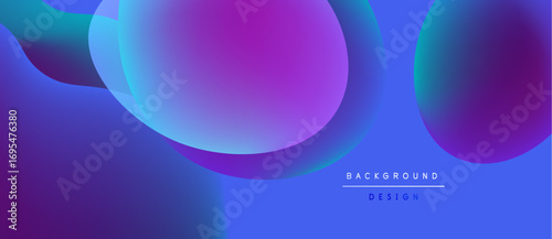 Abstract fluid shapes blend vibrant purple, blue hues. Modern design evokes movement, energy, depth. Background suggests innovation, creativity.