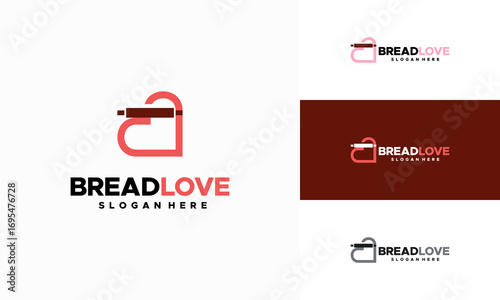 Love Bakery logo designs concept vector, Bread Bakery Logo template