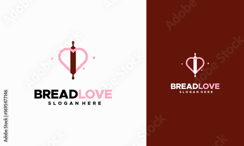 Love Bakery logo designs concept vector, Bread Bakery Logo template