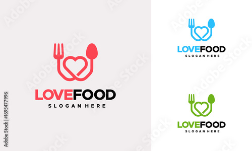 Love Food Logo designs concept vector, Food restaurant logo template